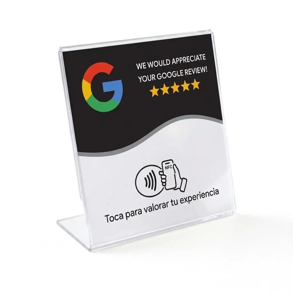 Display de acrílico para mostrador - Google Negro