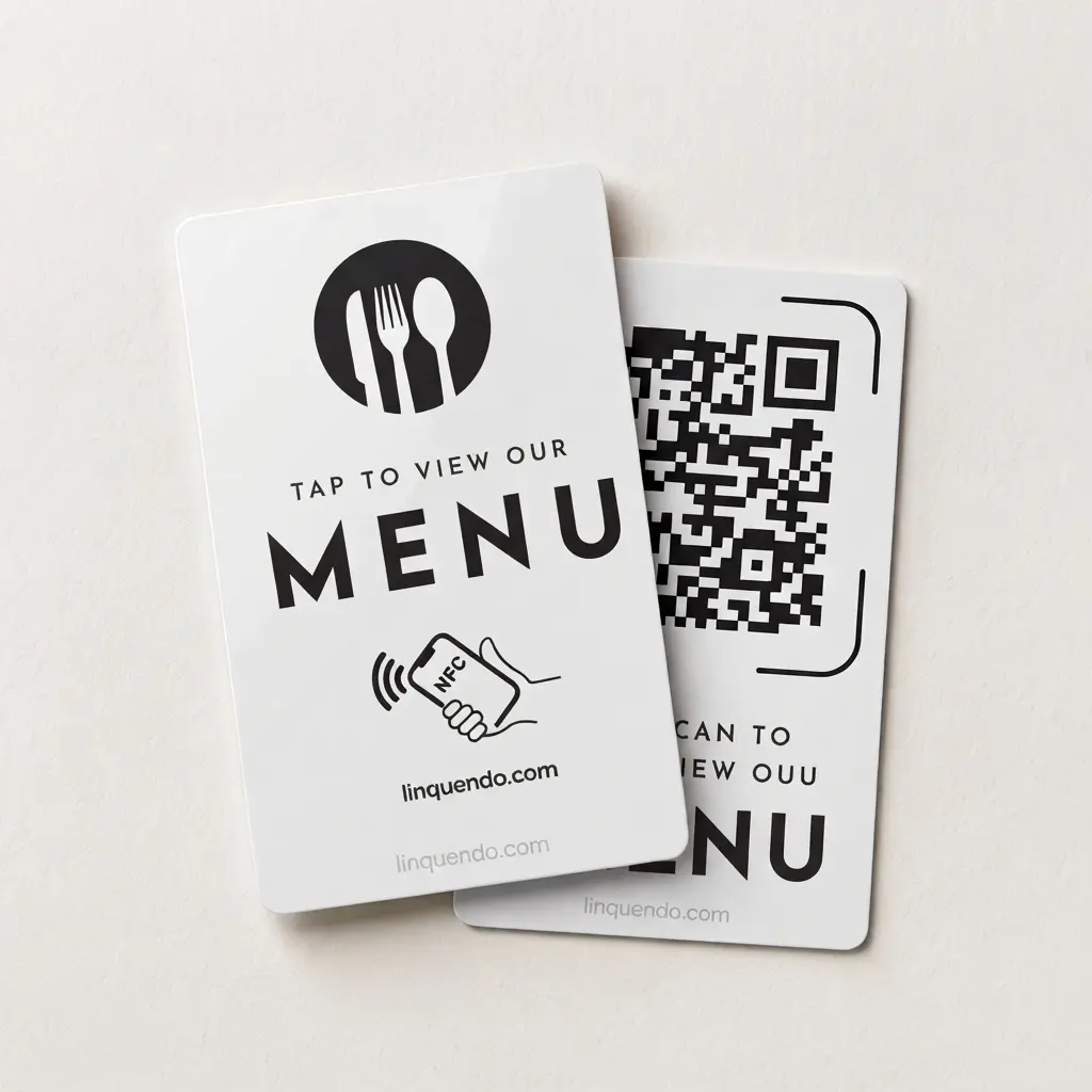 Tarjeta Menú Digital con NFC y QR - Menú Blanco