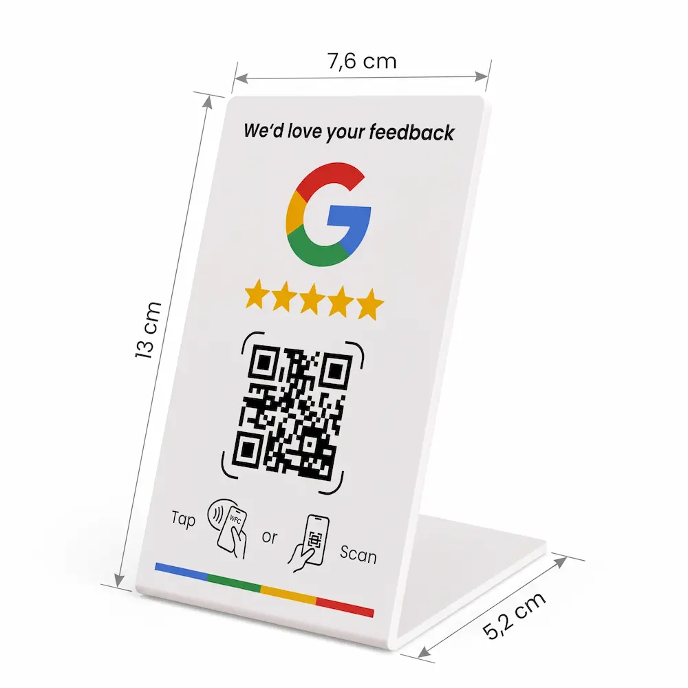 Expositor NFC QR reseñas Google - Vista 2